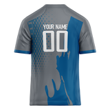 Custom Team Design Gray & Blue Colors Design Sports Football Jersey FT00DL090320