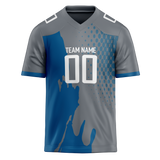 Custom Team Design Gray & Blue Colors Design Sports Football Jersey FT00DL090320