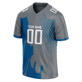 Custom Team Design Gray & Blue Colors Design Sports Football Jersey FT00DL090320