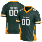 Custom Team Design Dark Aqua & Yellow Colors Design Sports Football Jersey FT00GBP011612