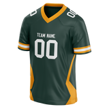 Custom Team Design Dark Aqua & Yellow Colors Design Sports Football Jersey FT00GBP011612