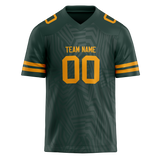 Custom Team Design Dark Aqua & Yellow Colors Design Sports Football Jersey FT00GBP031612