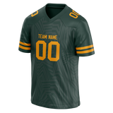 Custom Team Design Dark Aqua & Yellow Colors Design Sports Football Jersey FT00GBP031612