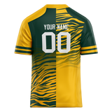 Custom Team Design Yellow & Dark Aqua Colors Design Sports Football Jersey FT00GBP041216