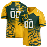 Custom Team Design Yellow & Dark Aqua Colors Design Sports Football Jersey