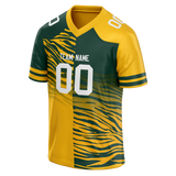 Custom Team Design Yellow & Dark Aqua Colors Design Sports Football Jersey FT00GBP041216