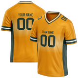 Custom Team Design Yellow & Dark Aqua Colors Design Sports Football Jersey FT00GBP051216