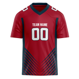 Custom Team Design Red & Navy Blue Colors Design Sports Football Jersey FT00HT010918