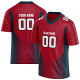 Custom Team Design Red & Navy Blue Colors Design Sports Football Jersey FT00HT010918