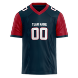 Custom Team Design Navy Blue & Red Colors Design Sports Football Jersey FT00HT021809