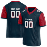 Custom Team Design Navy Blue & Red Colors Design Sports Football Jersey