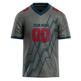 Custom Team Design Gray & Dark Aqua Colors Design Sports Football Jersey FT00HT050316