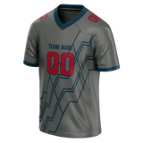 Custom Team Design Gray & Dark Aqua Colors Design Sports Football Jersey FT00HT050316