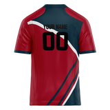 Custom Team Design Maroon & Navy Blue Colors Design Sports Football Jersey FT00HT060818