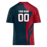 Custom Team Design Navy Blue & Maroon Colors Design Sports Football Jersey FT00HT071808