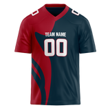 Custom Team Design Navy Blue & Maroon Colors Design Sports Football Jersey FT00HT071808