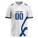 Custom Team Design White & Royal Blue Colors Design Sports Football Jersey FT00IC020219