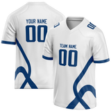 Custom Team Design White & Royal Blue Colors Design Sports Football Jersey