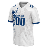 Custom Team Design White & Royal Blue Colors Design Sports Football Jersey FT00IC080219