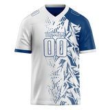 Custom Team Design White & Royal Blue Colors Design Sports Football Jersey FT00IC100219