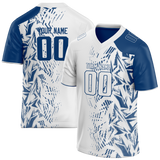 Custom Team Design White & Royal Blue Colors Design Sports Football Jersey FT00IC100219