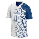 Custom Team Design White & Royal Blue Colors Design Sports Football Jersey FT00IC100219