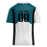 Custom Team Design Dark Aqua & White Colors Design Sports Football Jersey FT00JJ041602