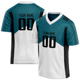 Custom Team Design Dark Aqua & White Colors Design Sports Football Jersey FT00JJ041602