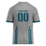 Custom Team Design Silver & Dark Aqua Colors Design Sports Football Jersey FT00JJ050416