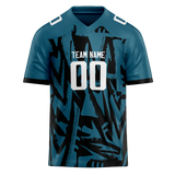 Custom Team Design Dark Aqua & Black Colors Design Sports Football Jersey FT00JJ071601