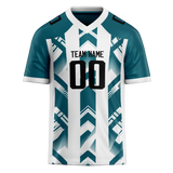 Custom Team Design White & Dark Aqua Colors Design Sports Football Jersey FT00JJ090216