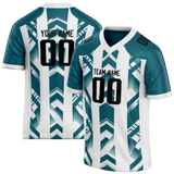 Custom Team Design White & Dark Aqua Colors Design Sports Football Jersey FT00JJ090216