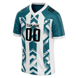 Custom Team Design White & Dark Aqua Colors Design Sports Football Jersey FT00JJ090216