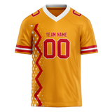 Custom Team Design Light Orange & Red Colors Design Sports Football Jersey FT00KCC041109
