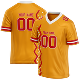 Custom Team Design Light Orange & Red Colors Design Sports Football Jersey