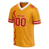 Custom Team Design Light Orange & Red Colors Design Sports Football Jersey FT00KCC041109