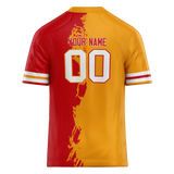 Custom Team Design Red & Light Orange Colors Design Sports Football Jersey FT00KCC050911
