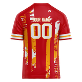 Custom Team Design Red & Light Orange Colors Design Sports Football Jersey FT00KCC060911