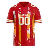 Custom Team Design Red & Light Orange Colors Design Sports Football Jersey FT00KCC060911