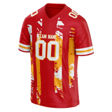 Custom Team Design Red & Light Orange Colors Design Sports Football Jersey FT00KCC060911
