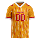 Custom Team Design Light Orange & Red Colors Design Sports Football Jersey FT00KCC091109