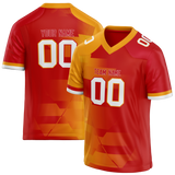 Custom Team Design Red & Light Orange Colors Design Sports Football Jersey