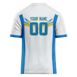 Custom Team Design White & Blue Colors Design Sports Football Jersey FT00LAC020220