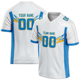 Custom Team Design White & Blue Colors Design Sports Football Jersey