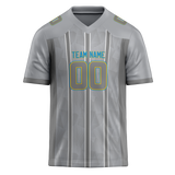 Custom Team Design Silver & Gray Colors Design Sports Football Jersey FT00LAC050403