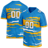 Custom Team Design Blue & Gold Colors Design Sports Football Jersey