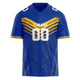 Custom Team Design Royal Blue & Gold Colors Design Sports Football Jersey FT00LAC081913