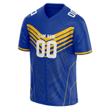 Custom Team Design Royal Blue & Gold Colors Design Sports Football Jersey FT00LAC081913