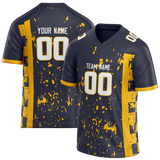 Custom Team Design Navy Blue & Gold Colors Design Sports Football Jersey