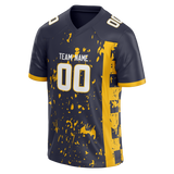 Custom Team Design Navy Blue & Gold Colors Design Sports Football Jersey FT00LAC091813